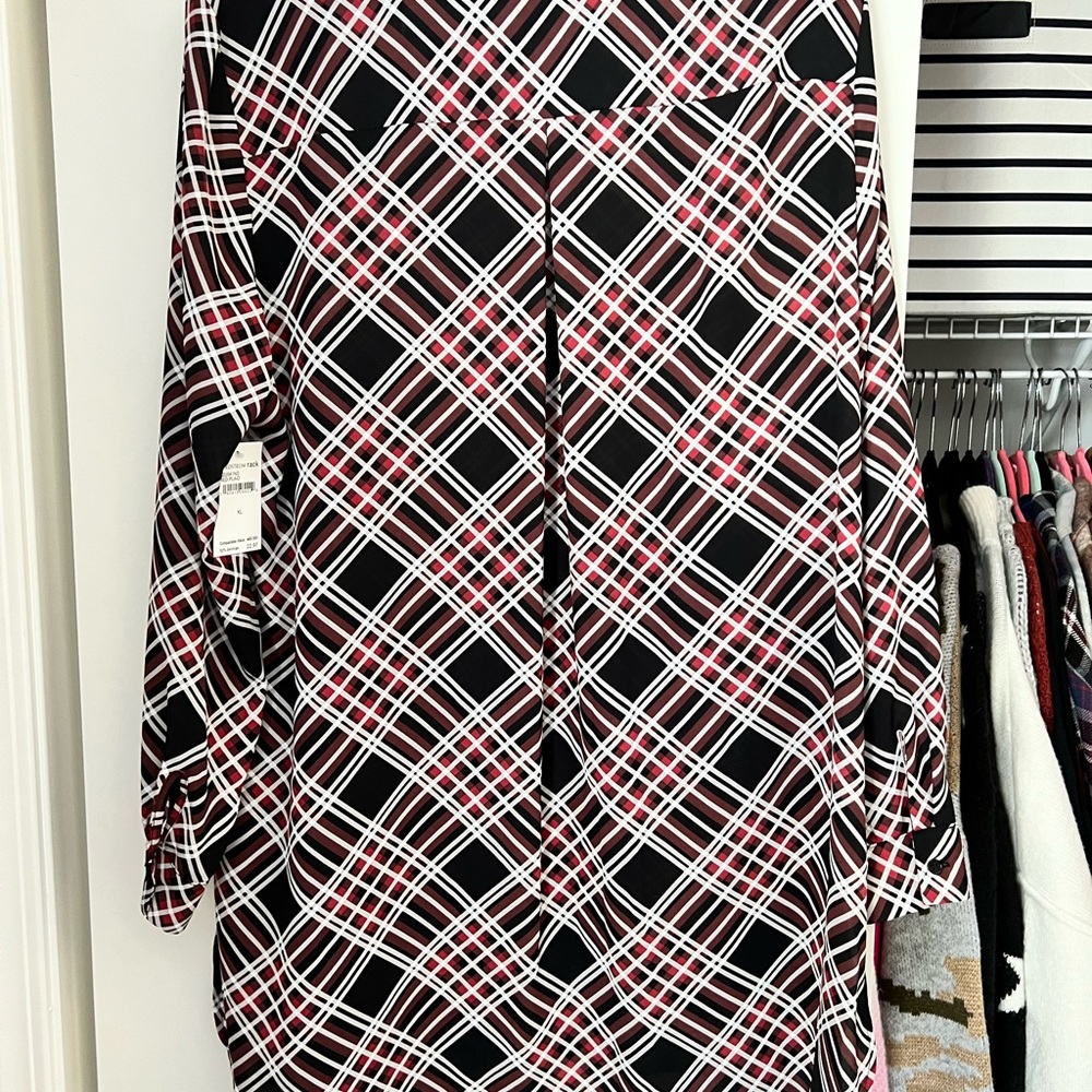 Plaid tunic blouse